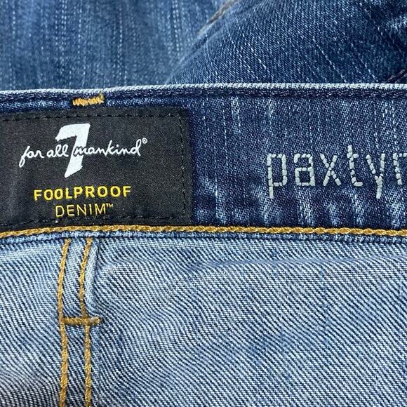 7 For All Mankind Paxtyr Men's Blue Foolproof Mid Rise Skinny Denim Jeans Sz 29 - Picture 4 of 5